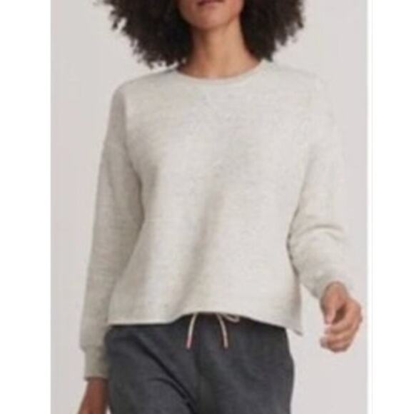 Marine Layer Shiloh Crop Sweatshirt Crewneck Long Sleeve Ash Neps Gray NWT XS - Picture 1 of 7